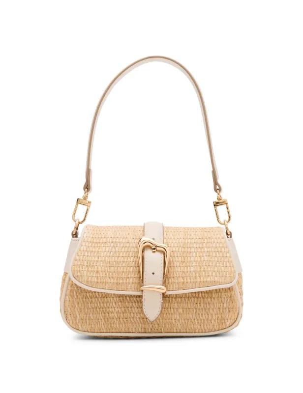 Sculpted Buckle Shoulder Bag with Convertible Strap sold by Anne Klein