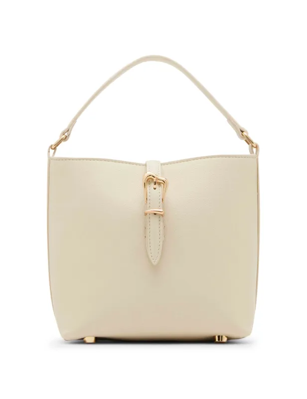 Small Sculpted Buckle Bucket with Convertible Strap sold by Anne Klein