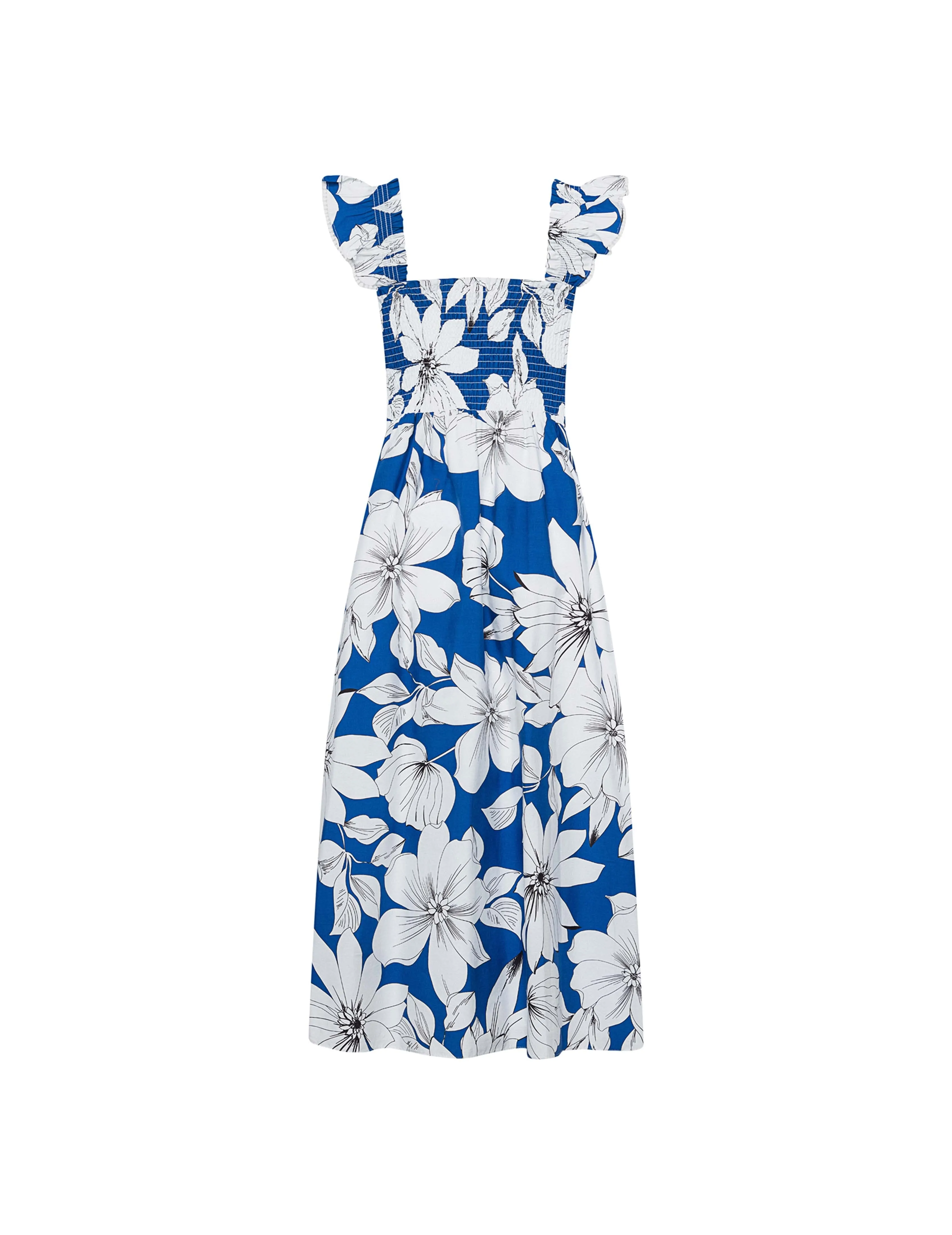 Smocked Ruffle Tiered Midi Dress sold by Anne Klein