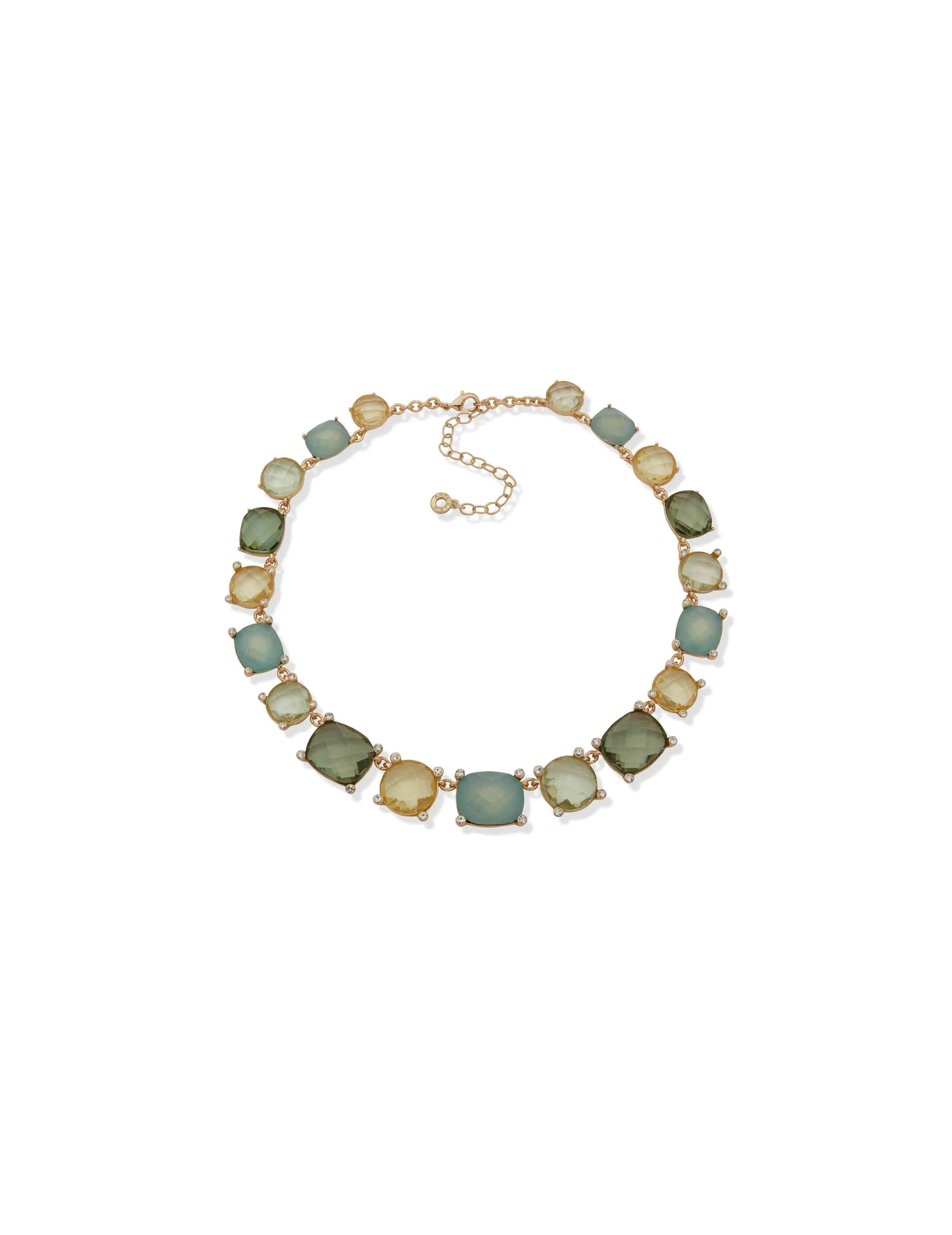 Stone Cluster Necklace - Green sold by Anne Klein