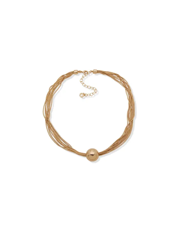 Multirow Snake Chain Pendant Necklace sold by Anne Klein