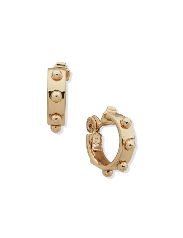 Metal Beaded Clip Hoop sold by Anne Klein