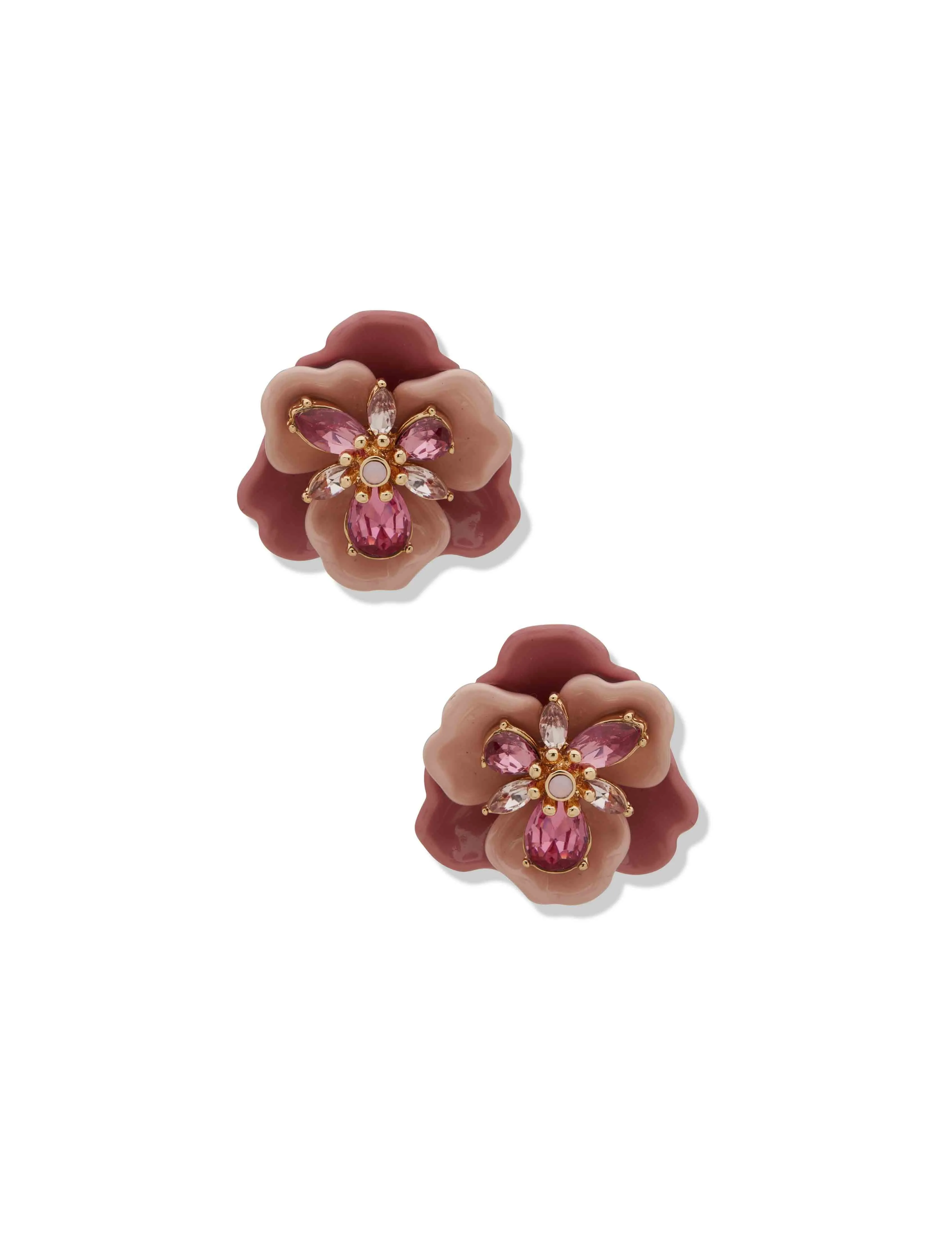 Flower Button Earring - Pink sold by Anne Klein