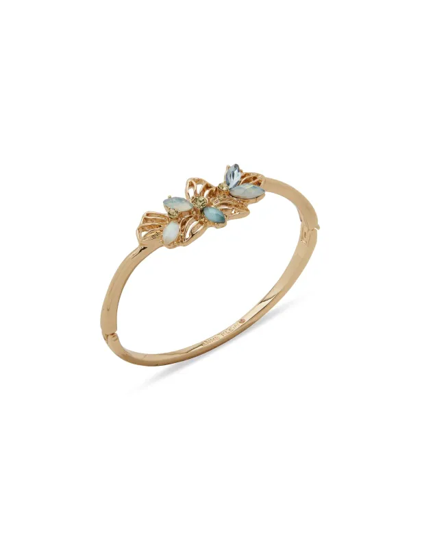 Flower Motif Open Hinge Bracelet sold by Anne Klein