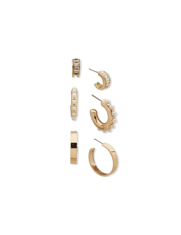 Pearl & Crystal Trio Earring sold by Anne Klein