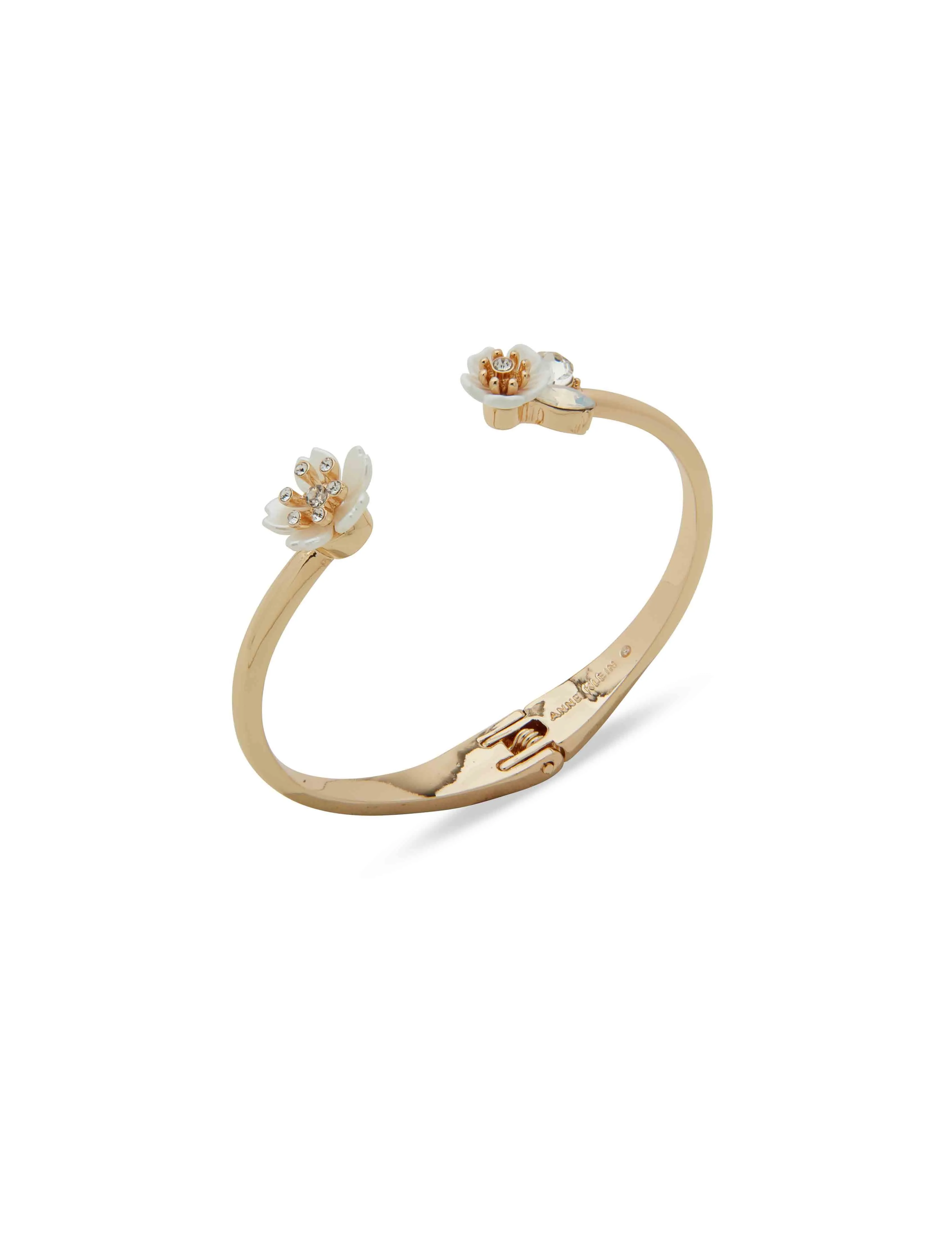 Flower & Crystal Stationed Bracelet sold by Anne Klein