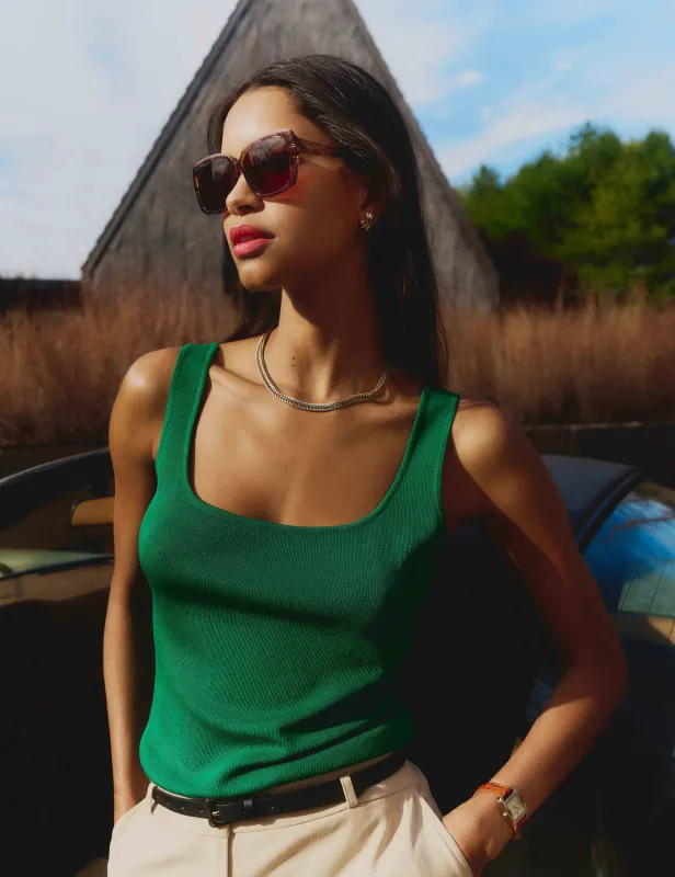 Square Neck Sweater Tank made by Anne Klein