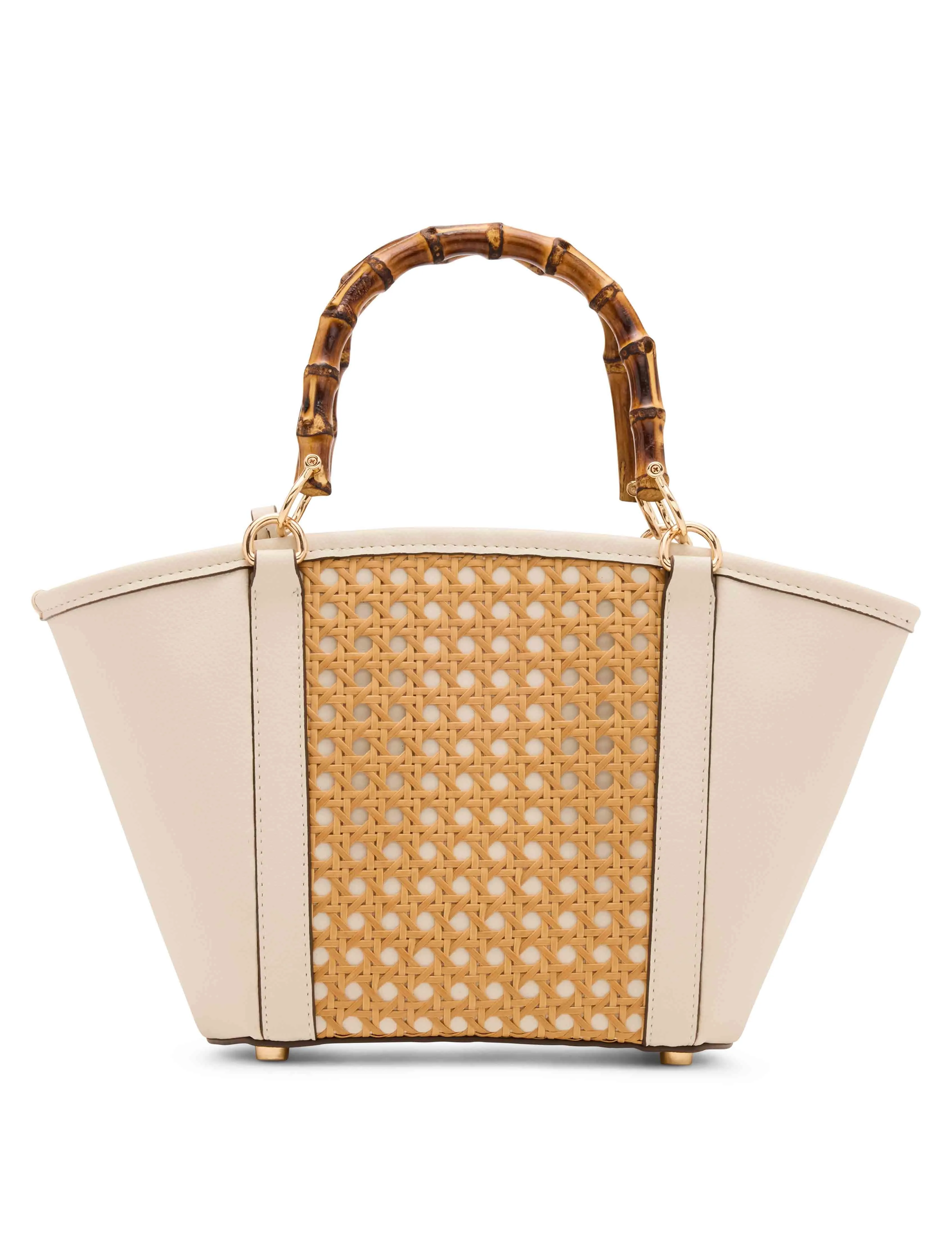 Caining Bamboo Handle Tote with Convertible Strap sold by Anne Klein product image thumbnail 4
