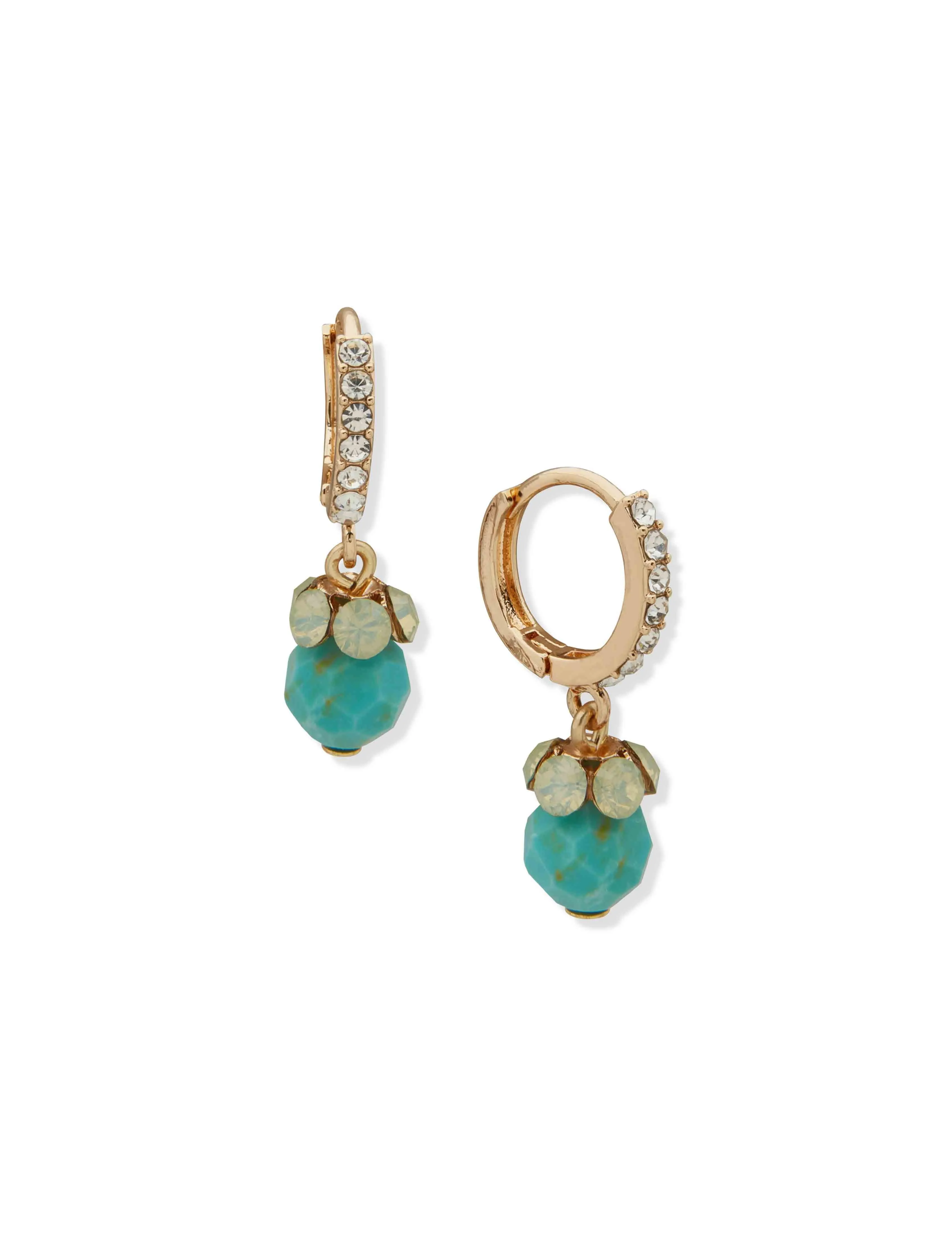 Beaded Drop Hoop Earring sold by Anne Klein