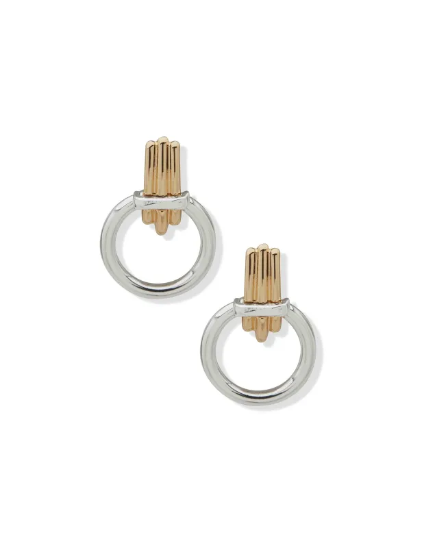 Ribbed Doorknocker Earring sold by Anne Klein