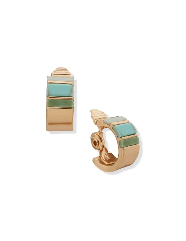 Inlaid Huggie Hoop Earring sold by Anne Klein