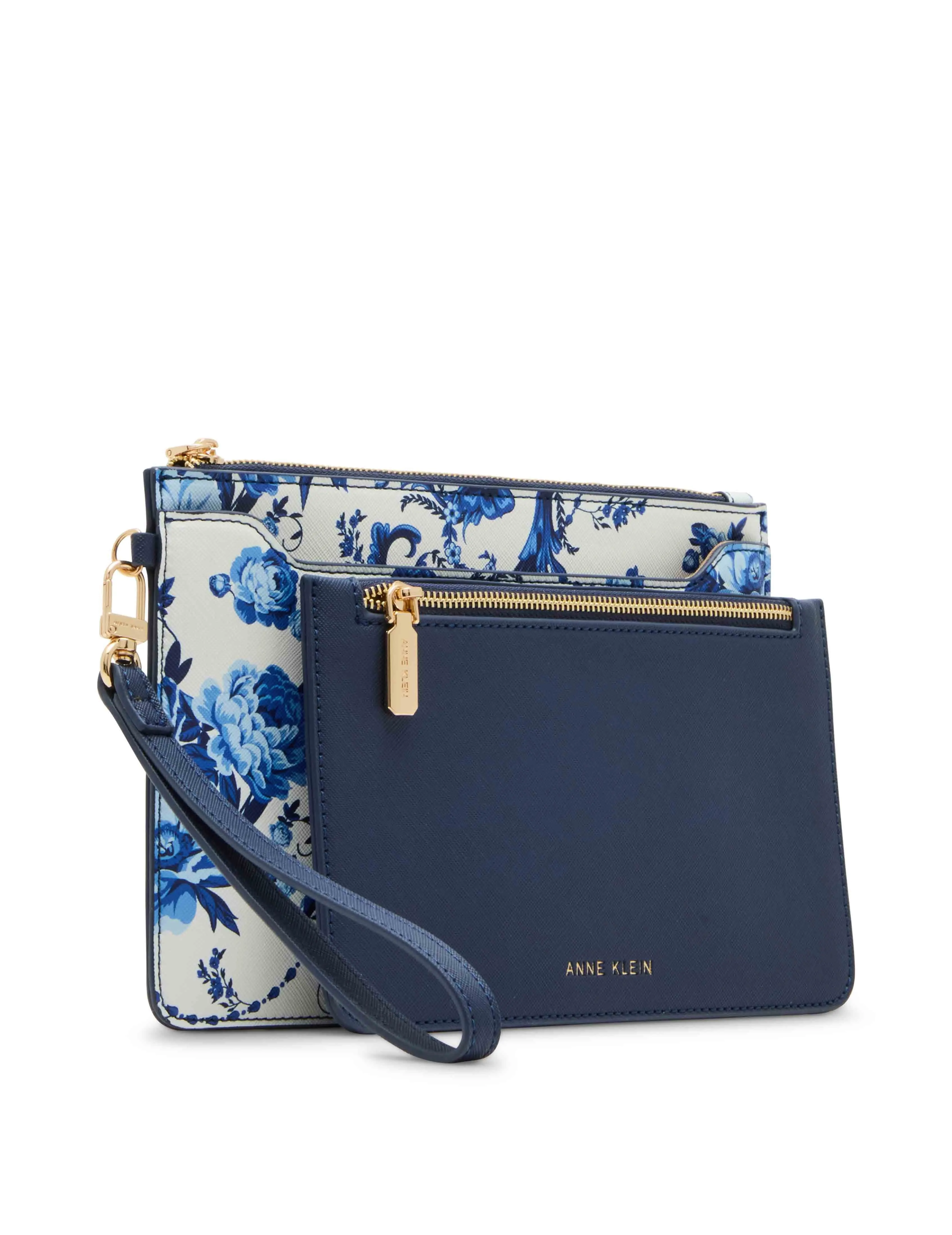 Blue Toile Wristlet with Insert sold by Anne Klein product image thumbnail 2