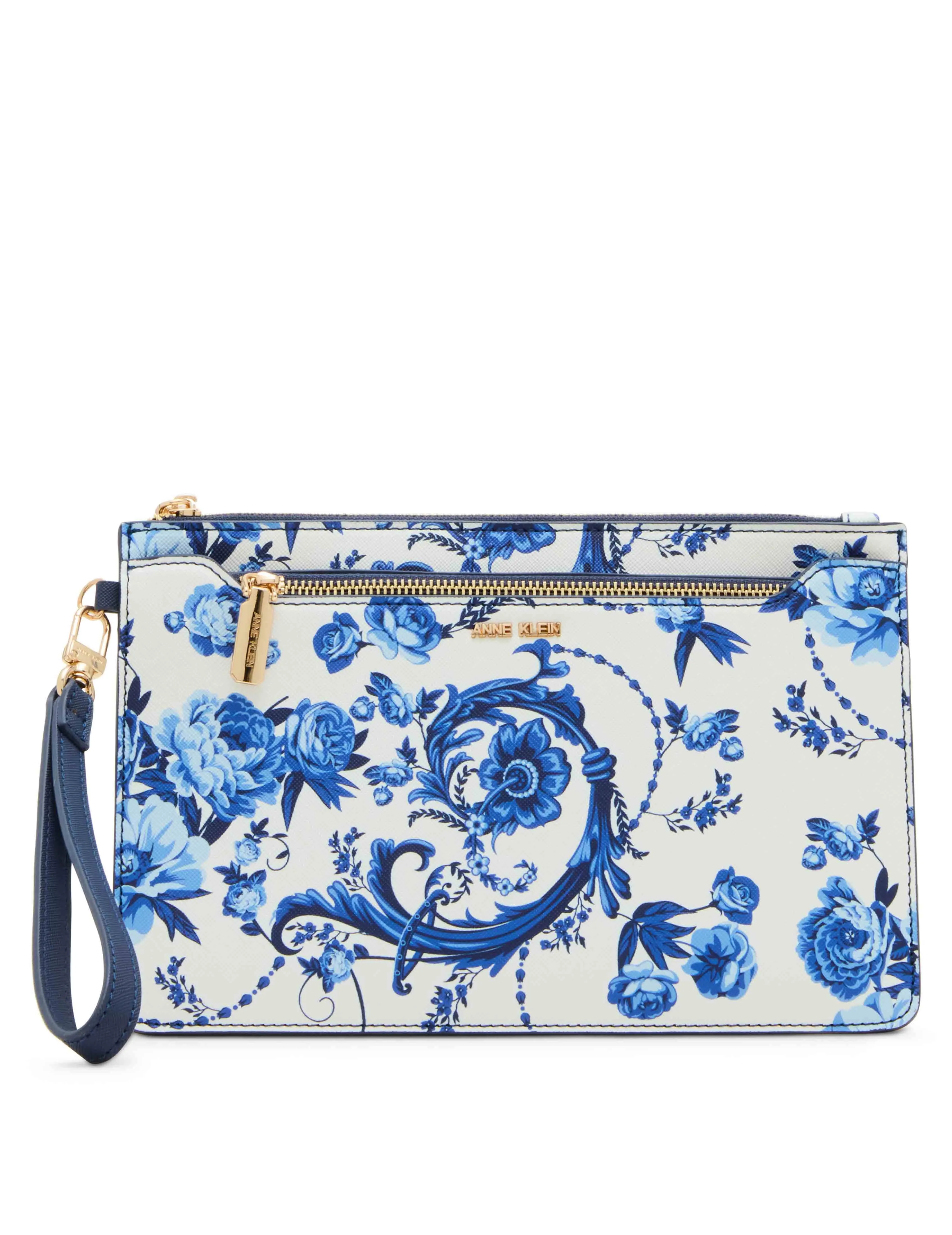 Blue Toile Wristlet with Insert sold by Anne Klein