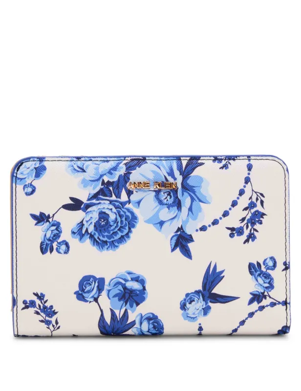 Blue Toile Medum Snap Bifold Wallet sold by Anne Klein