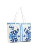 Blue Toile Bonded Large Tote sold by Anne Klein