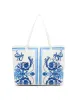 Blue Toile Bonded Large Tote sold by Anne Klein