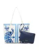 Blue Toile Bonded Large Tote sold by Anne Klein