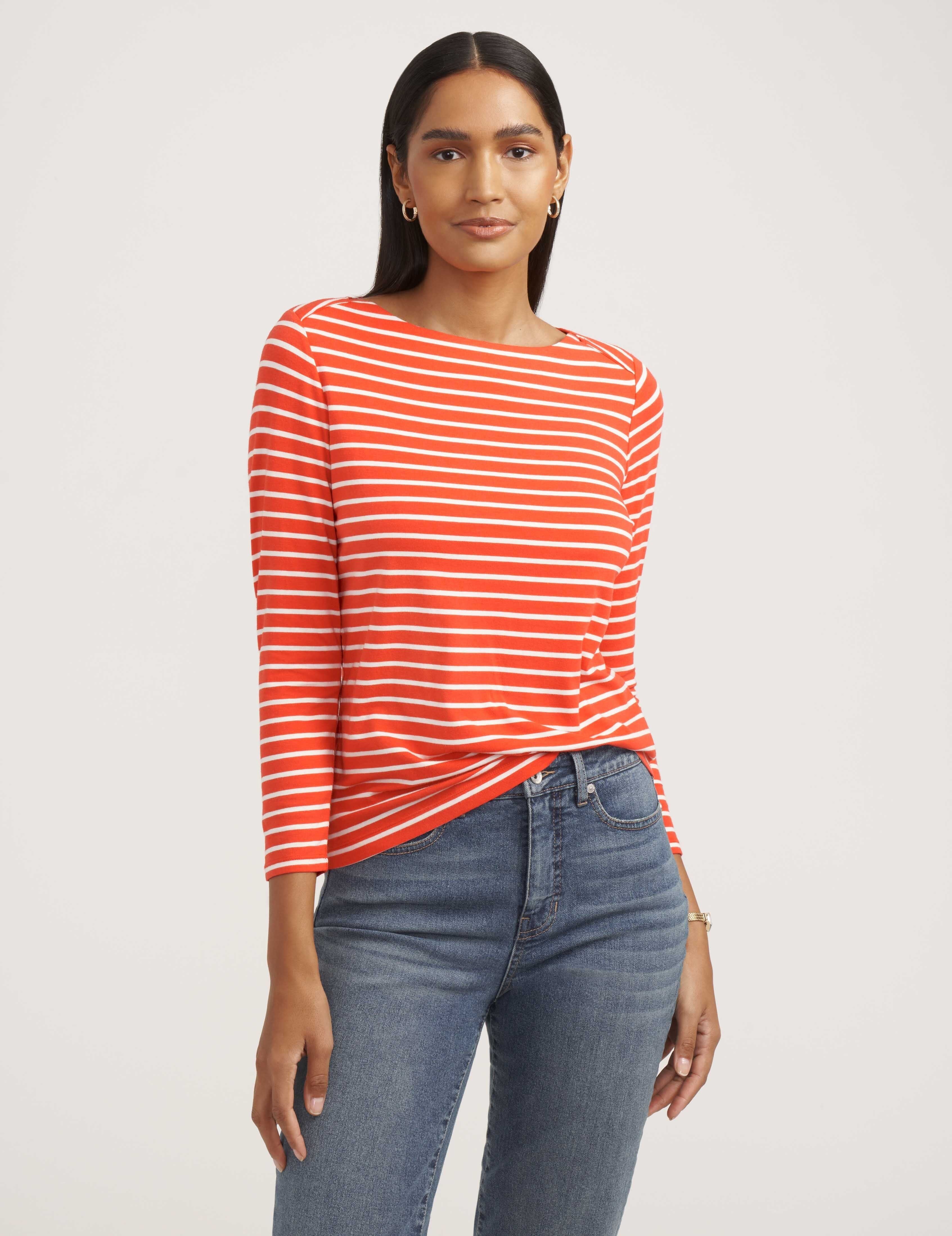 Jersey Striped Boat Neck Top- Clearance sold by Anne Klein product image thumbnail 2