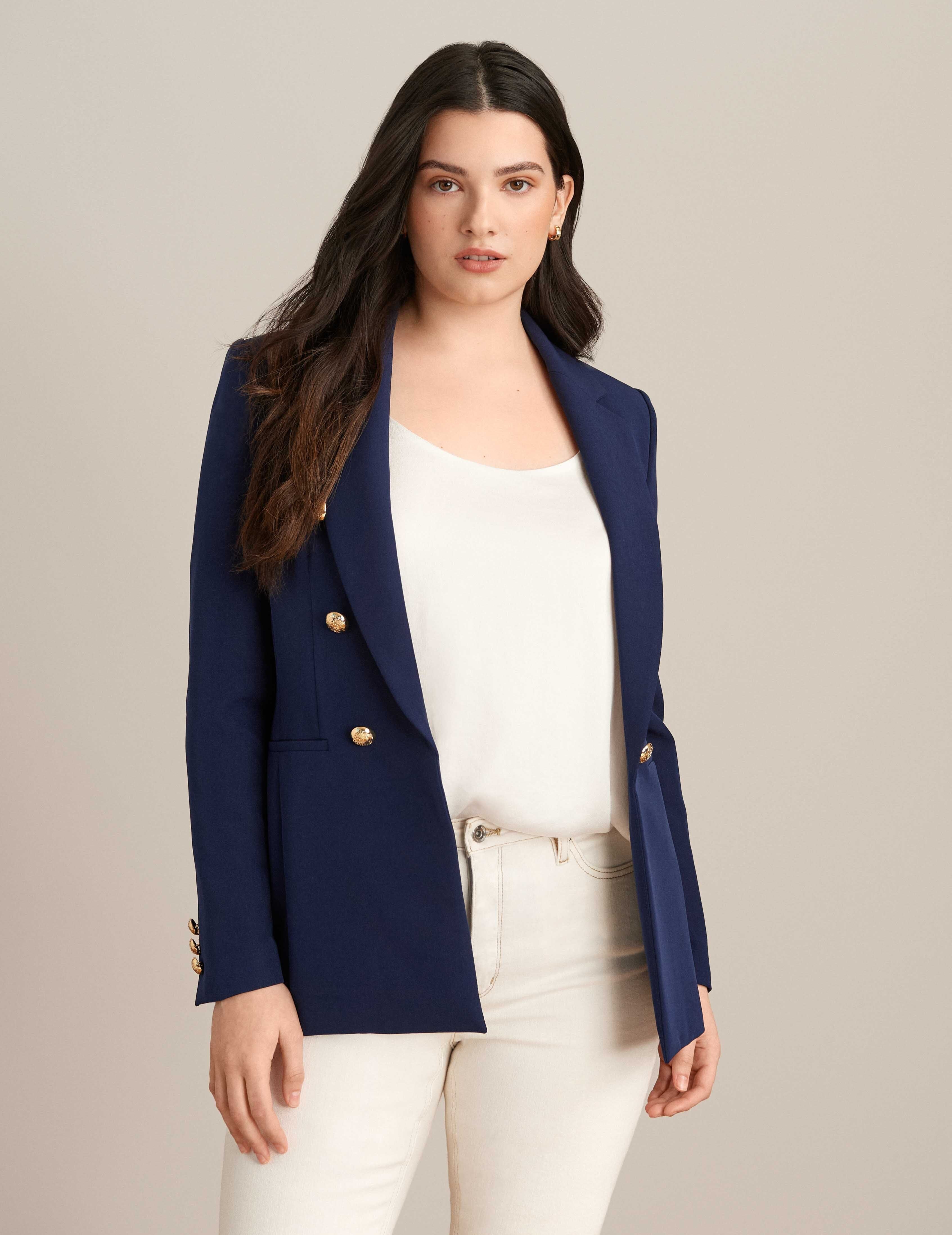 Anne Stretch Faux Double Breasted Blazer Jacket sold by Anne Klein product image thumbnail 2