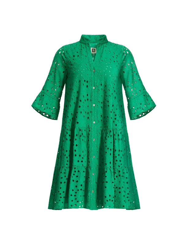 Stand Collar Tiered Shirt Dress made by Kasper