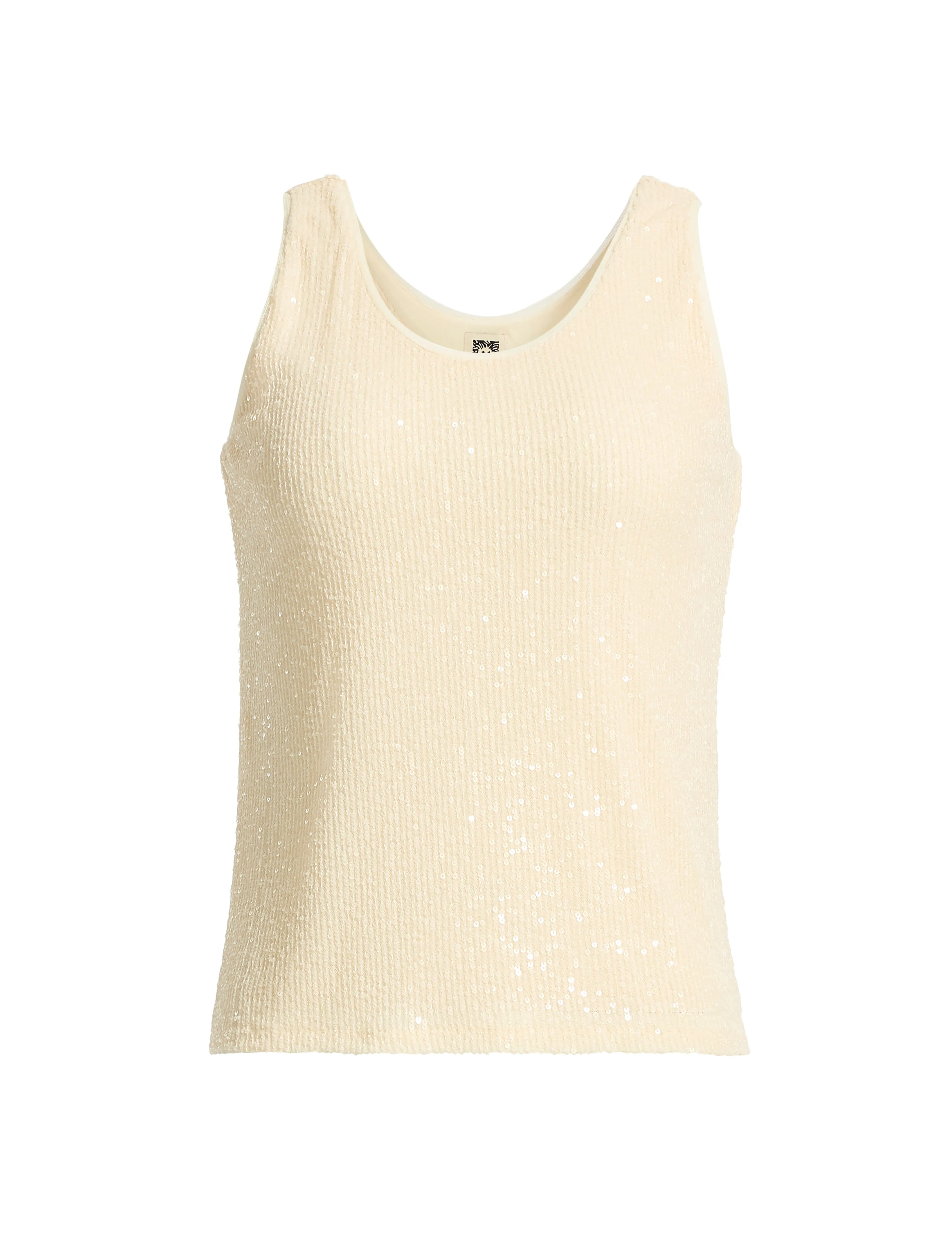 Sequin Mesh V-Neck Tank sold by Anne Klein