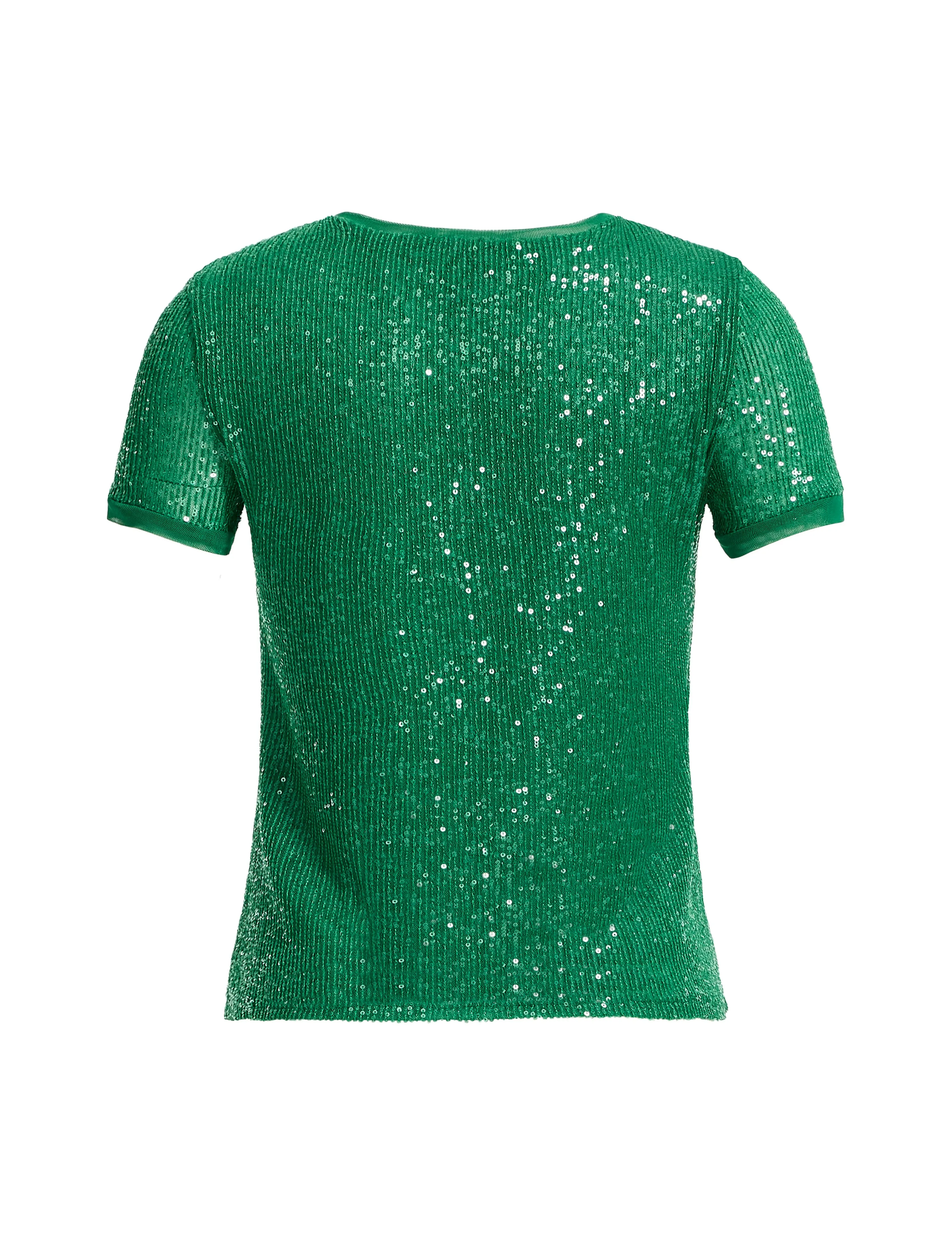 Short Sleeve Sequin Mesh Banded Tee sold by Anne Klein product image thumbnail 2