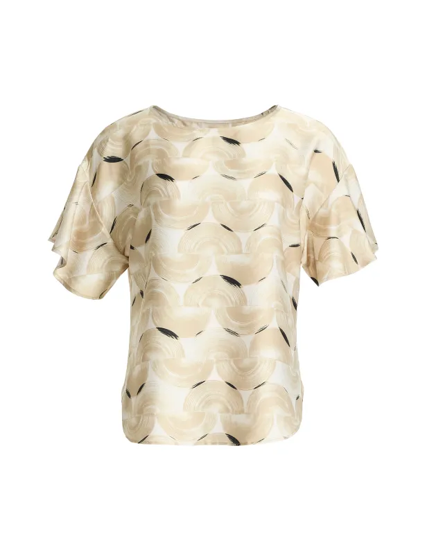 Bateau Neck Flutter Sleeve Blouse sold by Anne Klein