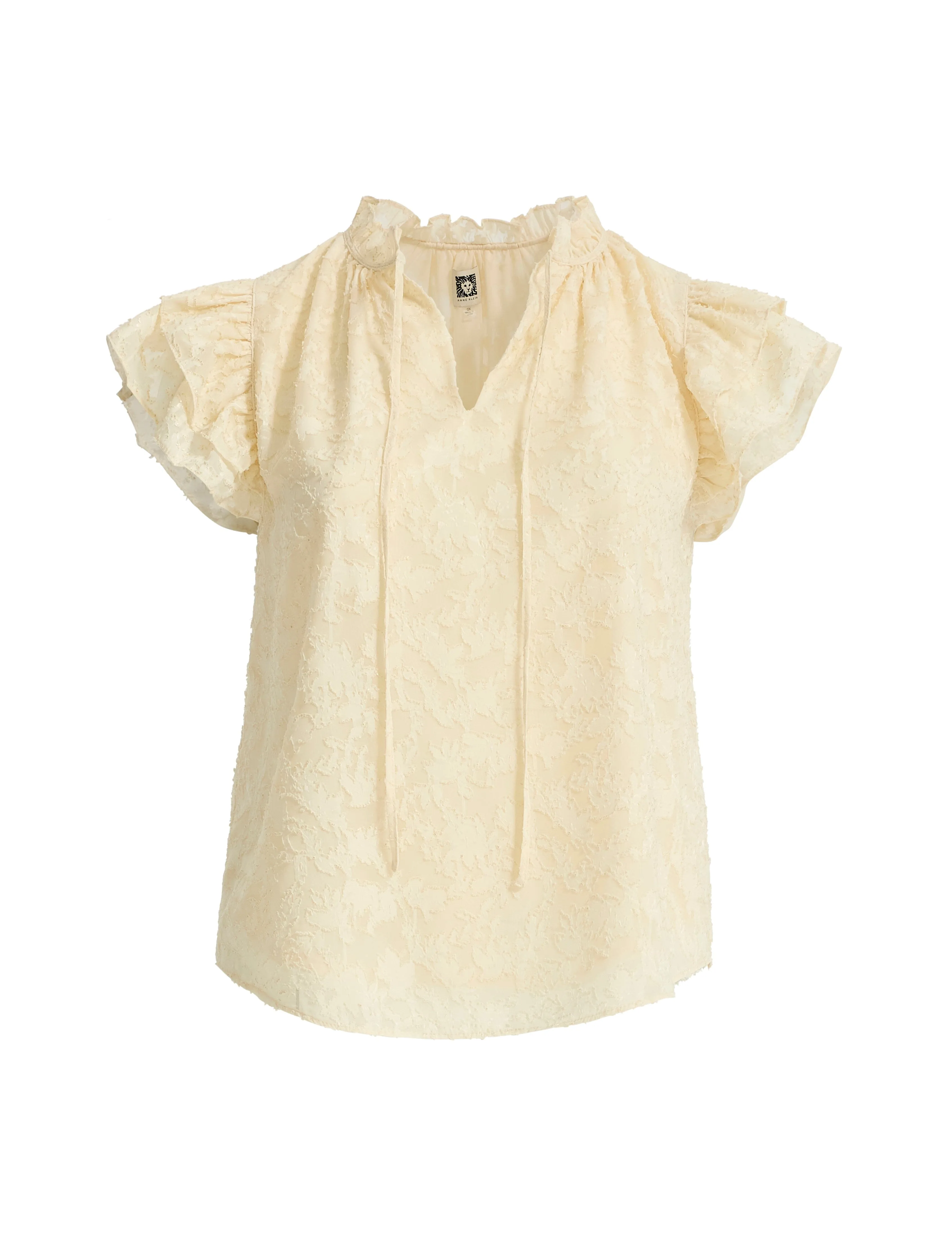 Ruffle Sleeve Tie Blouse sold by Anne Klein product image thumbnail 3