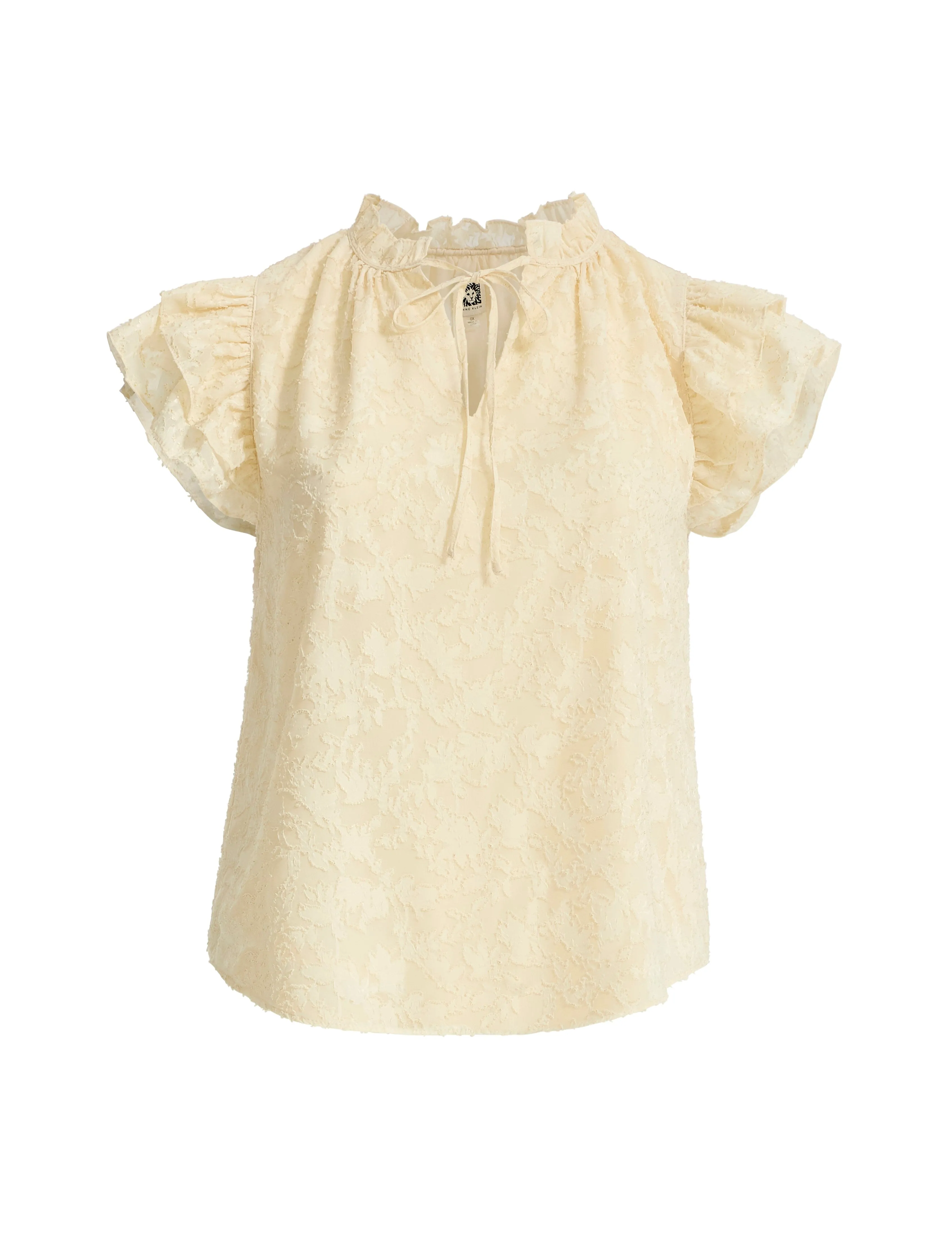 Ruffle Sleeve Tie Blouse sold by Anne Klein