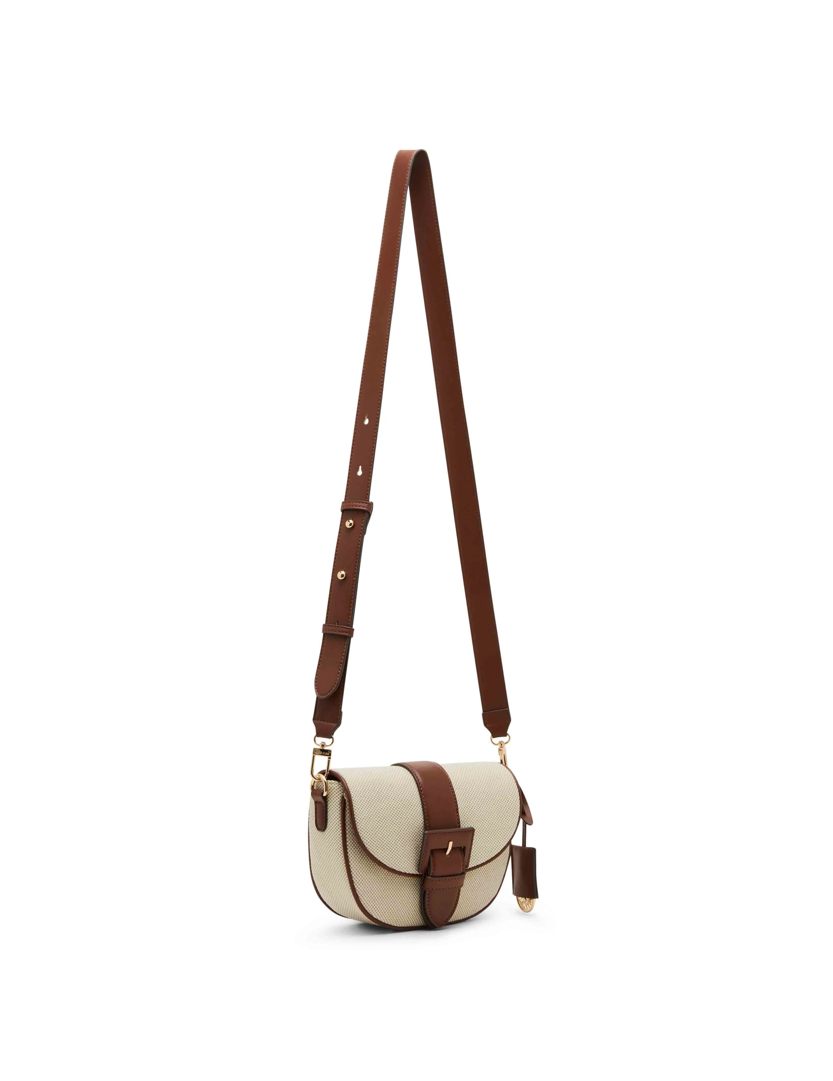 Covered Buckle Canvas Saddle Crossbody sold by Anne Klein product image thumbnail 2