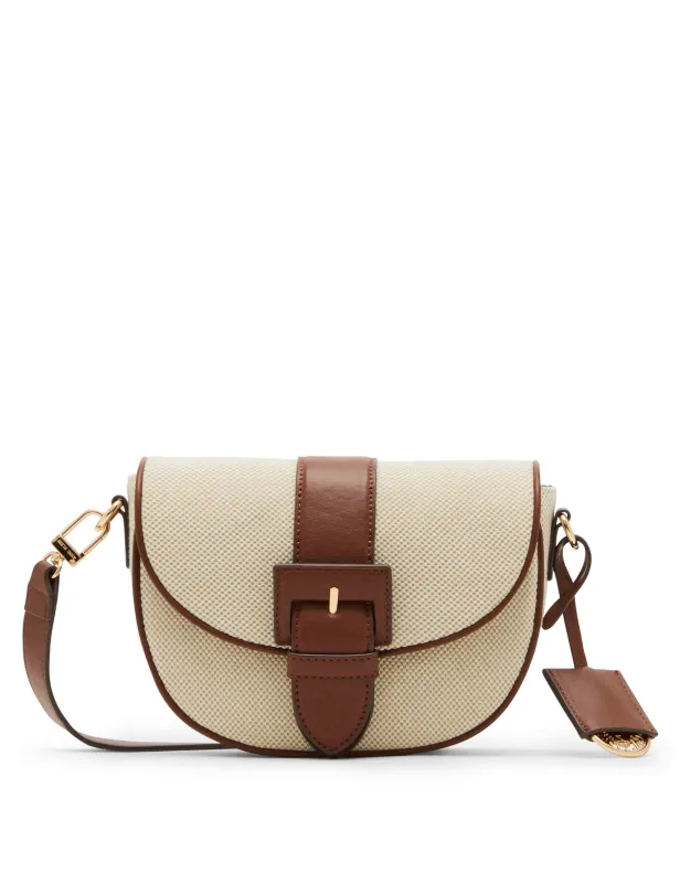 Covered Buckle Canvas Saddle Crossbody sold by Anne Klein
