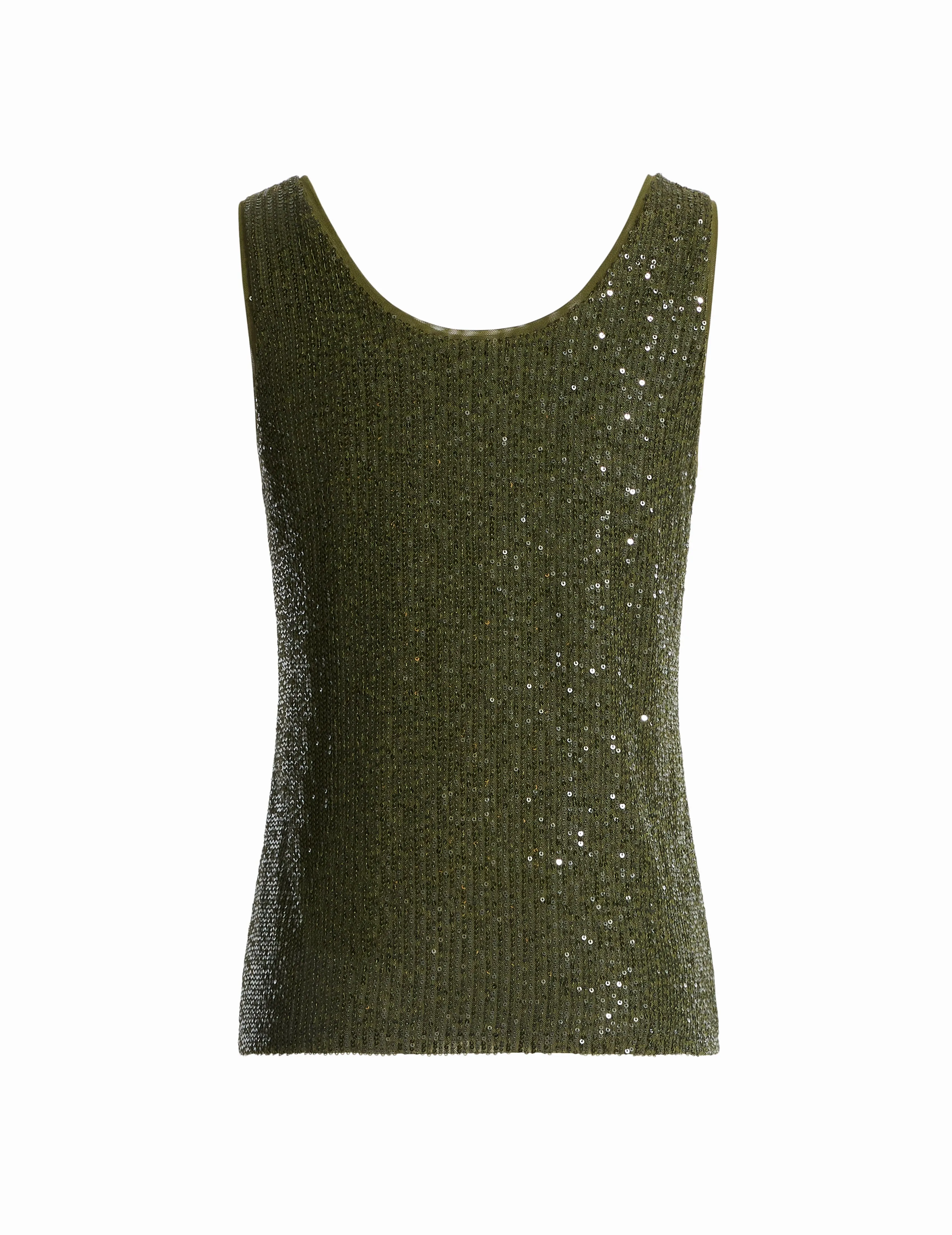 Sequin Mesh V-Neck Tank sold by Anne Klein product image thumbnail 2