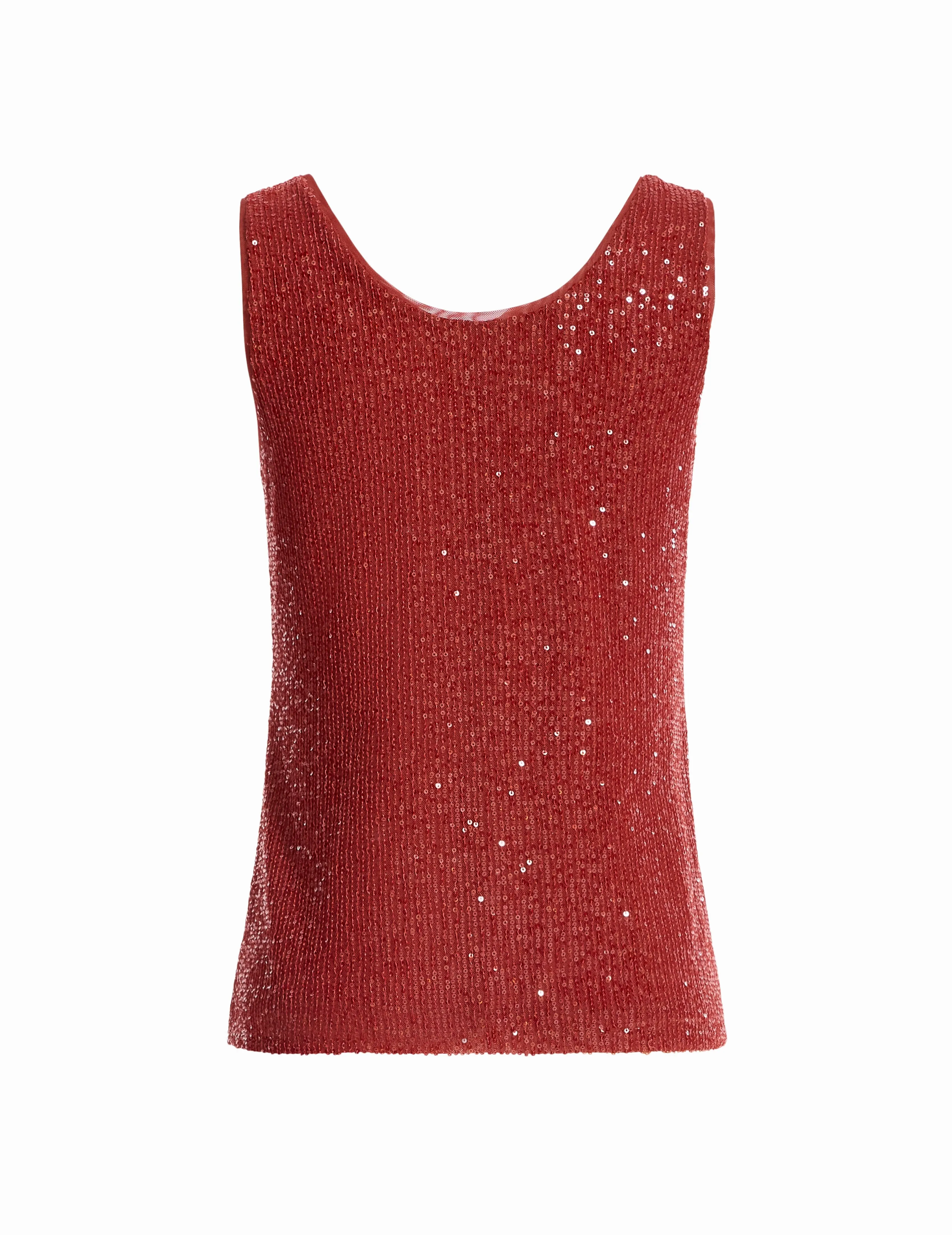 Sequin Mesh V-Neck Tank sold by Anne Klein product image thumbnail 2