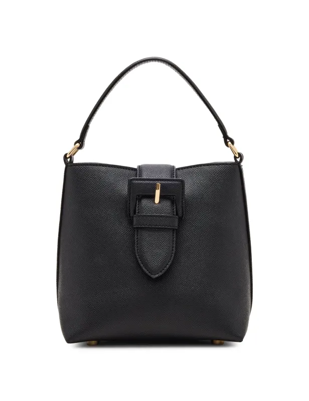Small Sculpted Buckle Bucket with Convertible Strap sold by Anne Klein