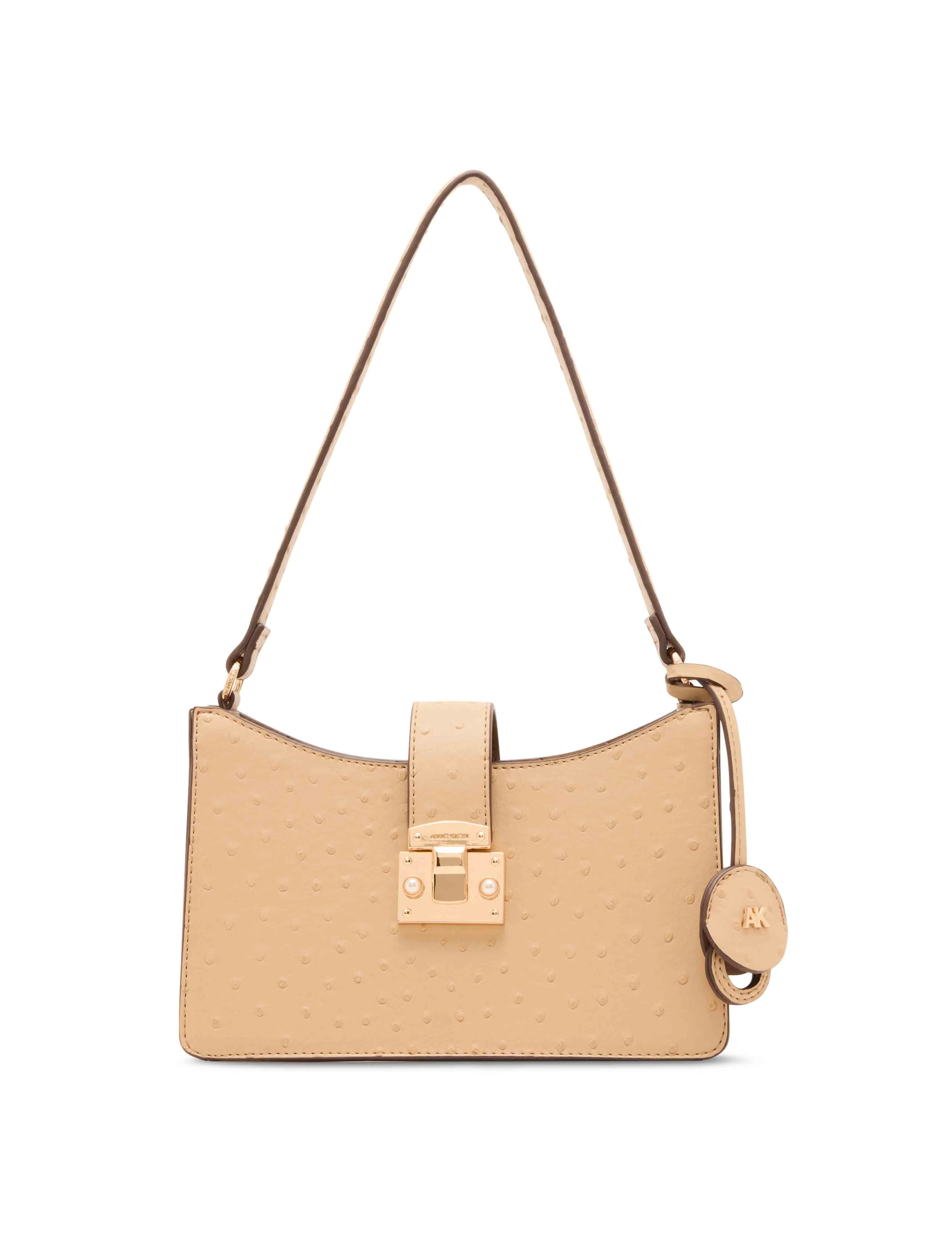 Small Pushlock Shoulder Bag with Mirror and Detachable Strap sold by Anne Klein