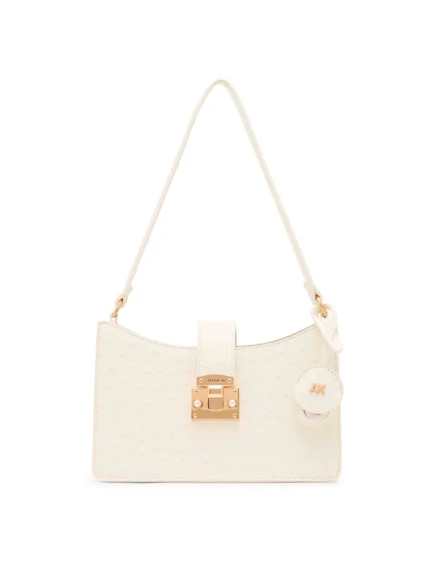 Small Pushlock Shoulder Bag with Mirror and Detachable Strap sold by Anne Klein