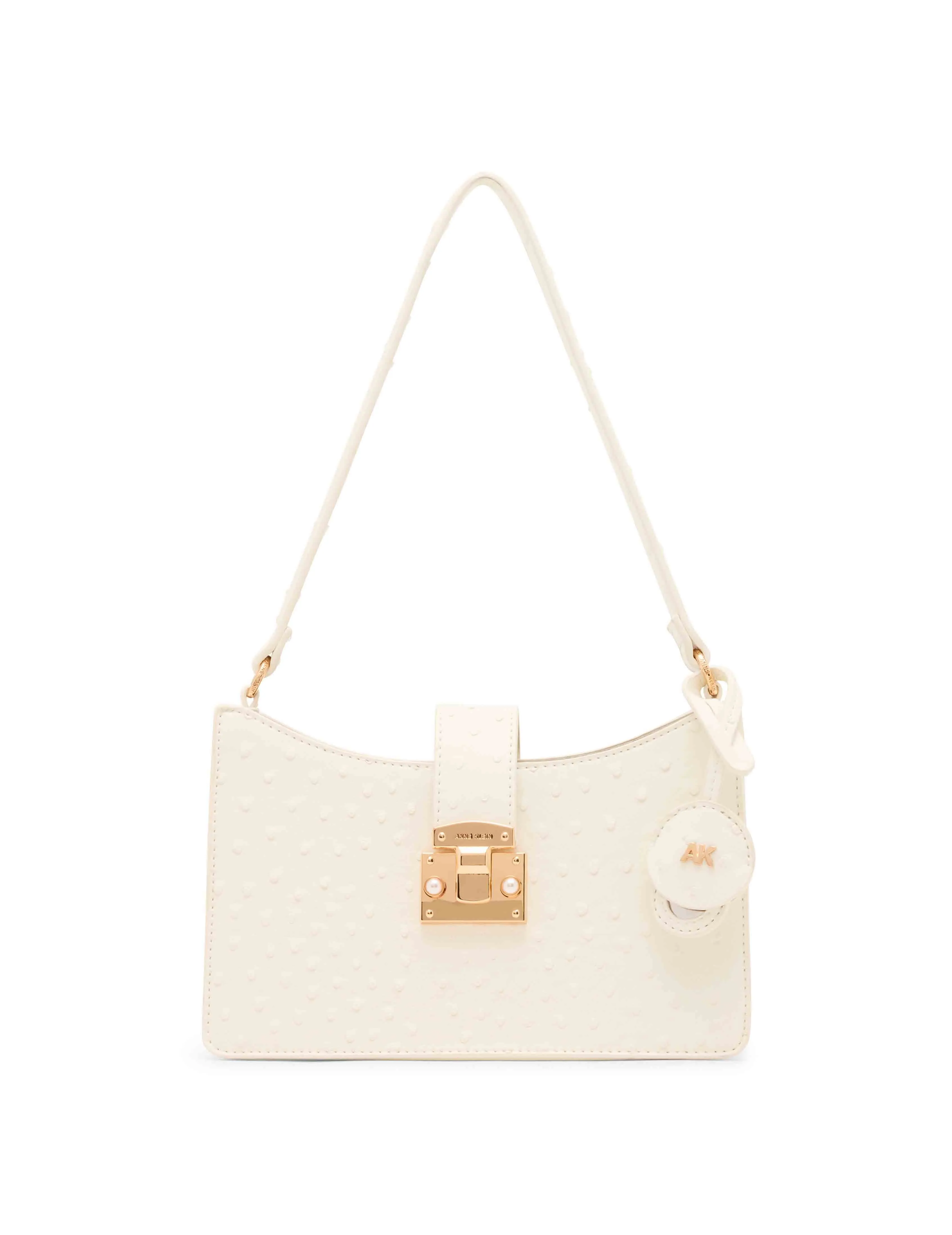 Small Pushlock Shoulder Bag with Mirror and Detachable Strap sold by Anne Klein