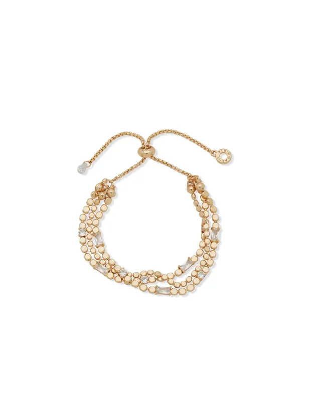 Gold Flat Chain and Slider Bracelet sold by Anne Klein