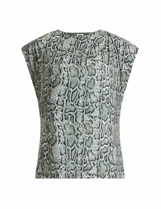 Printed Asymmetric Pleated Top sold by Anne Klein