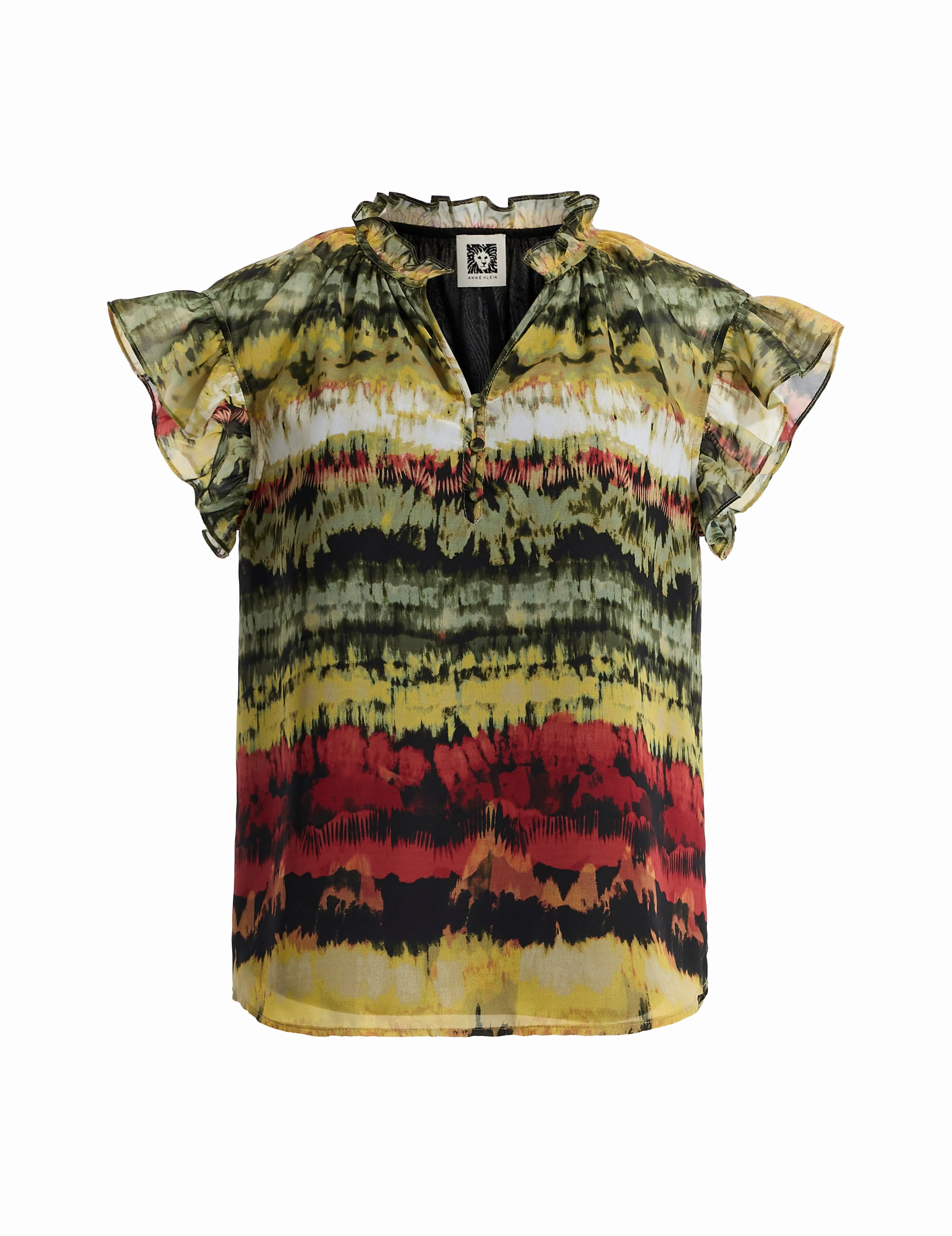 Ruffle Neck Raglan Sleeve Blouse sold by Anne Klein