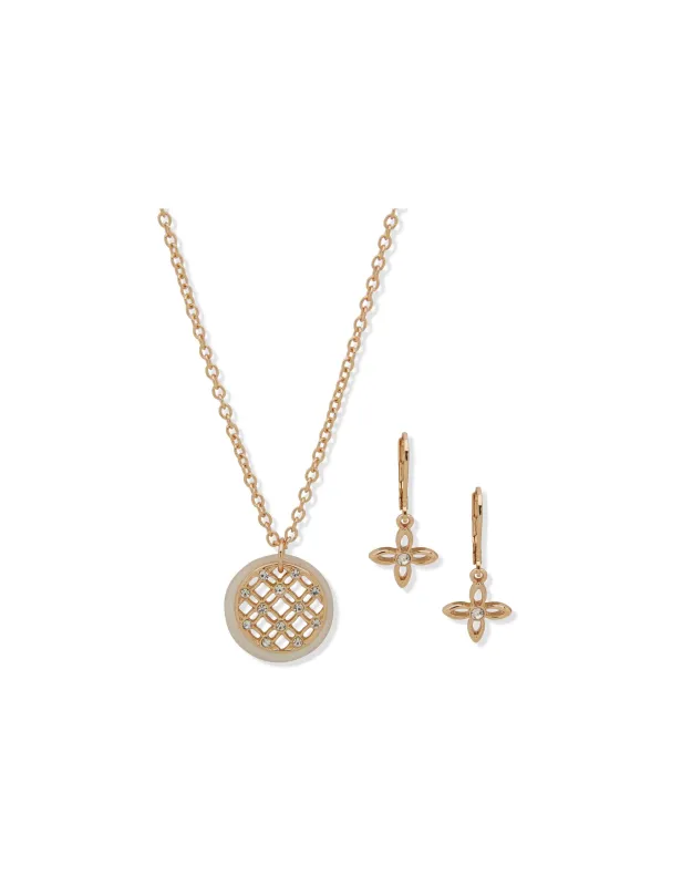 Round Filigree Necklace/Earring Set sold by Anne Klein