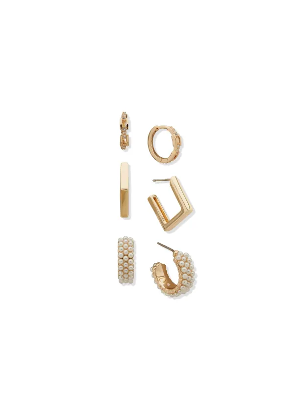 Deco & Links Trio Hoops sold by Anne Klein