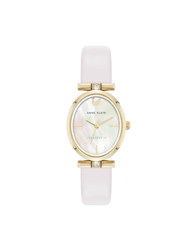 Consider It Oval Case Leather Watch sold by Anne Klein