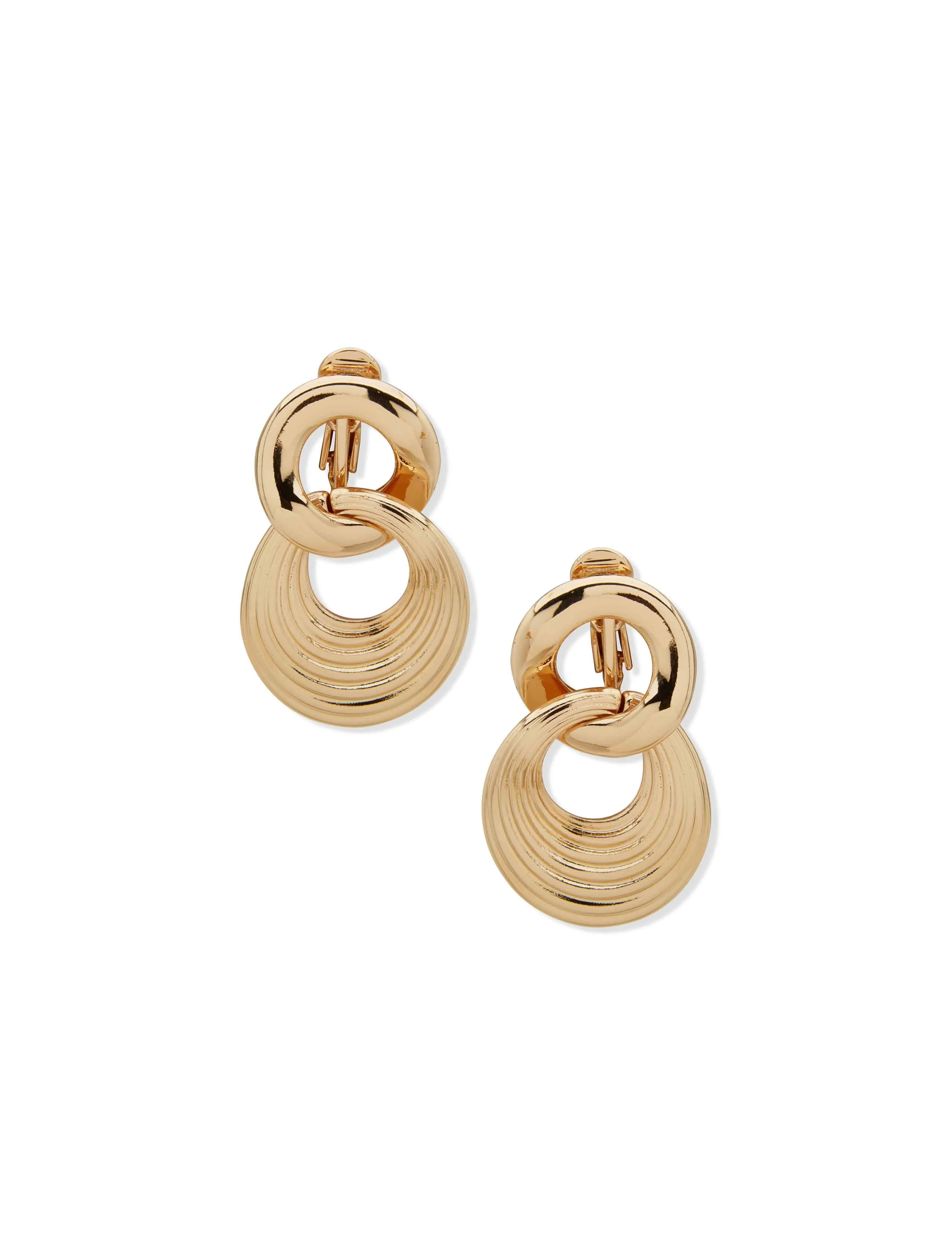 Ce Linked Ribbed Drop-Gld sold by Anne Klein