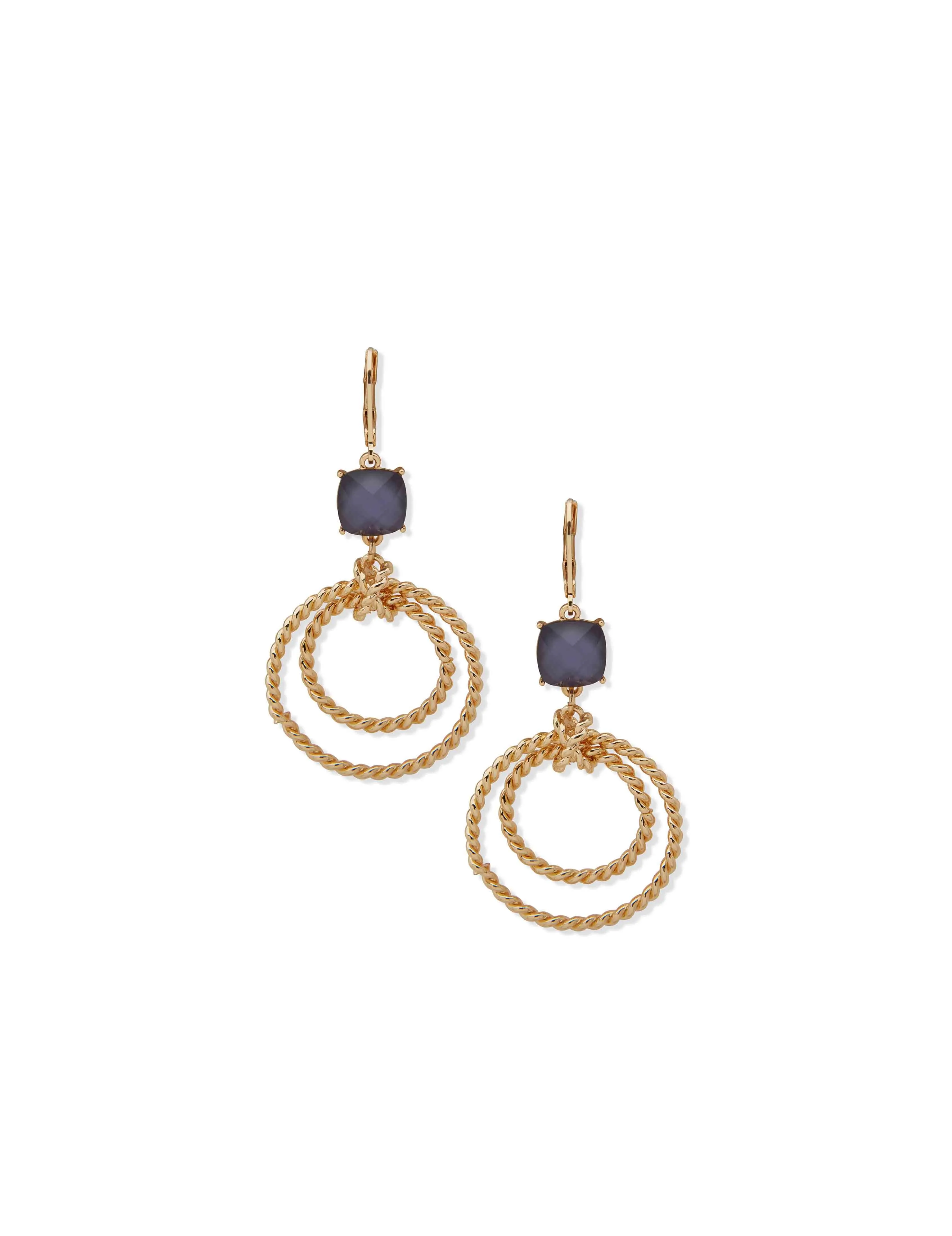 Rope and Stone Hoop Earring sold by Anne Klein