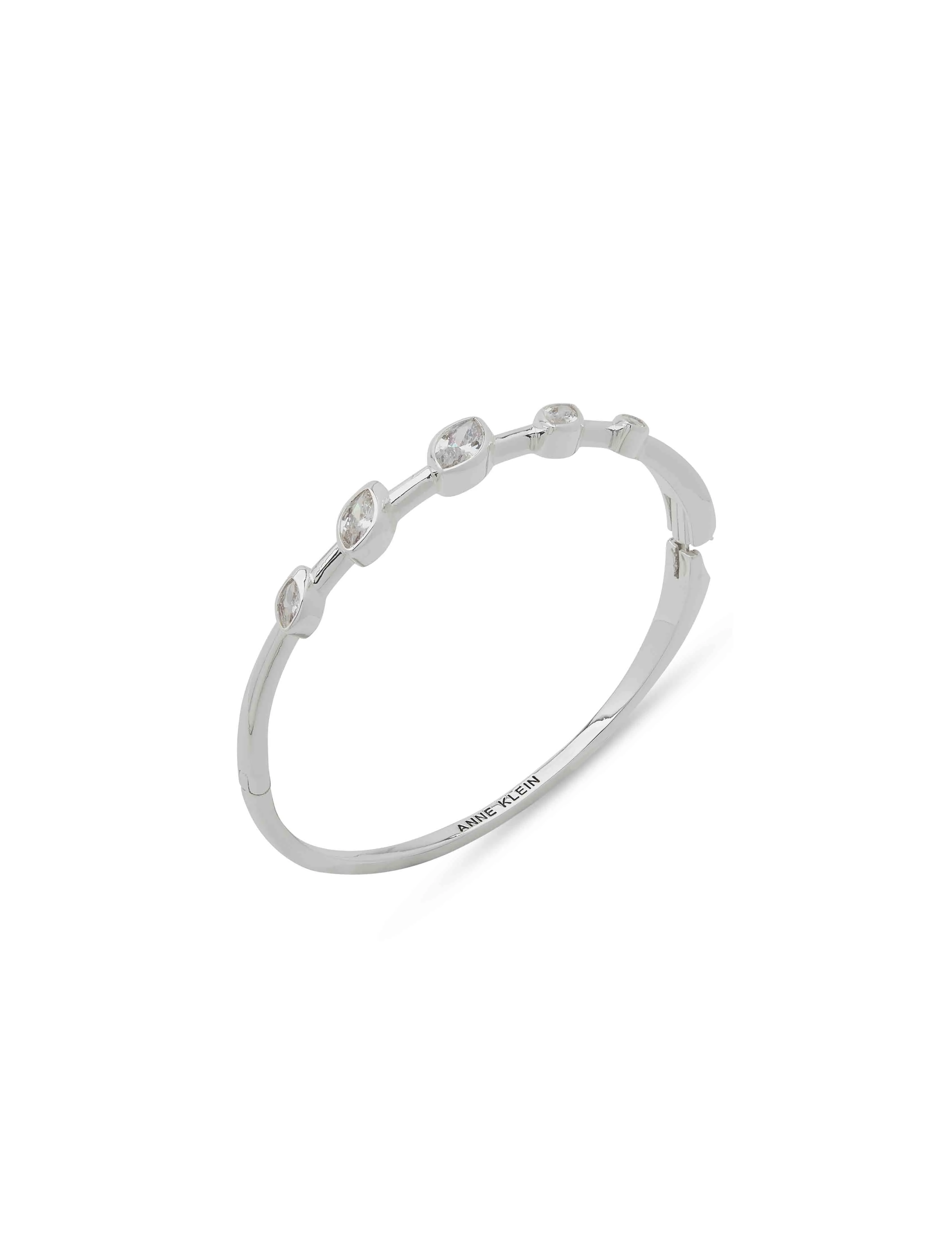 Br Navette Stn Open Hinge-Slv/Cz sold by Anne Klein