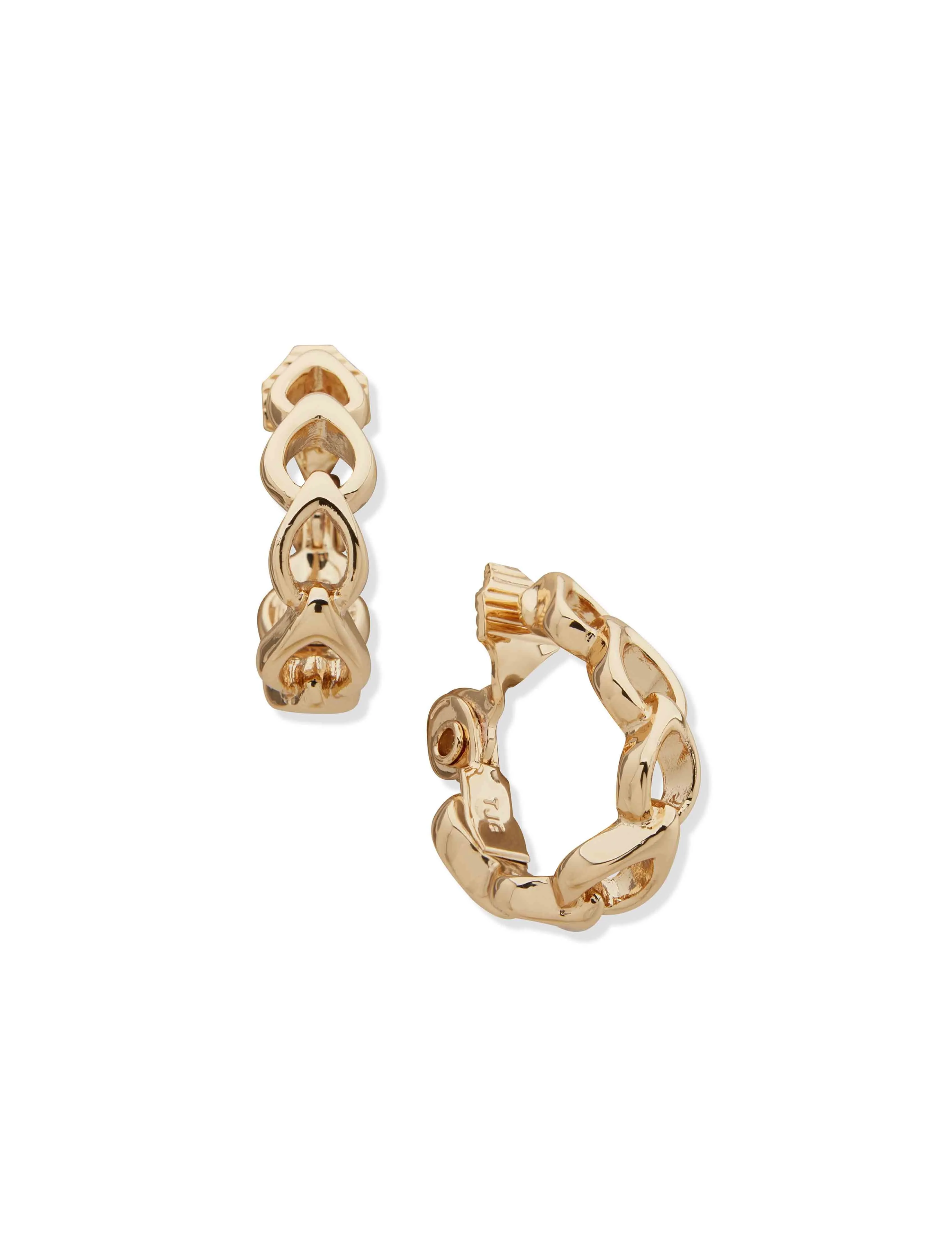 26mm Linked Teardrop Clip on Hoop Earrings sold by Anne Klein