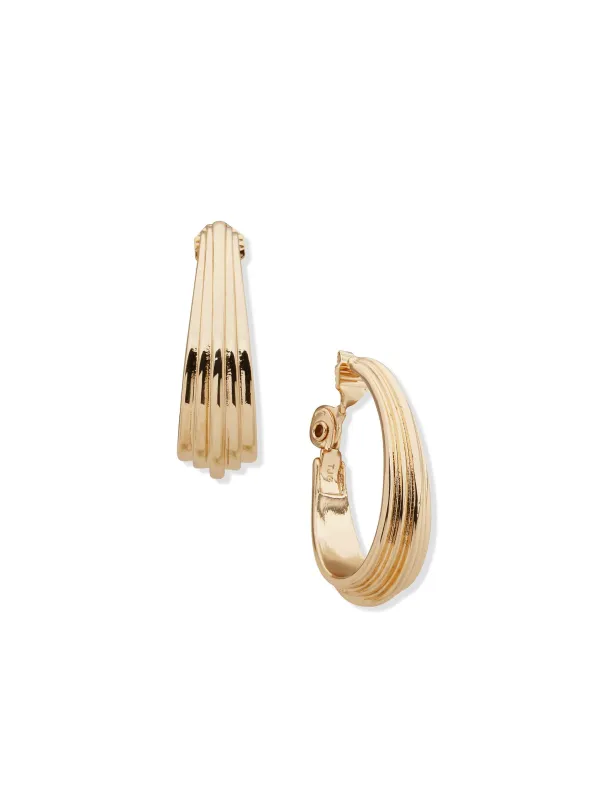 Ce 34Mm Fluted Hoop-Gld sold by Anne Klein