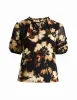 Plus Long Sleeve Smocked Neck Blouse sold by Anne Klein