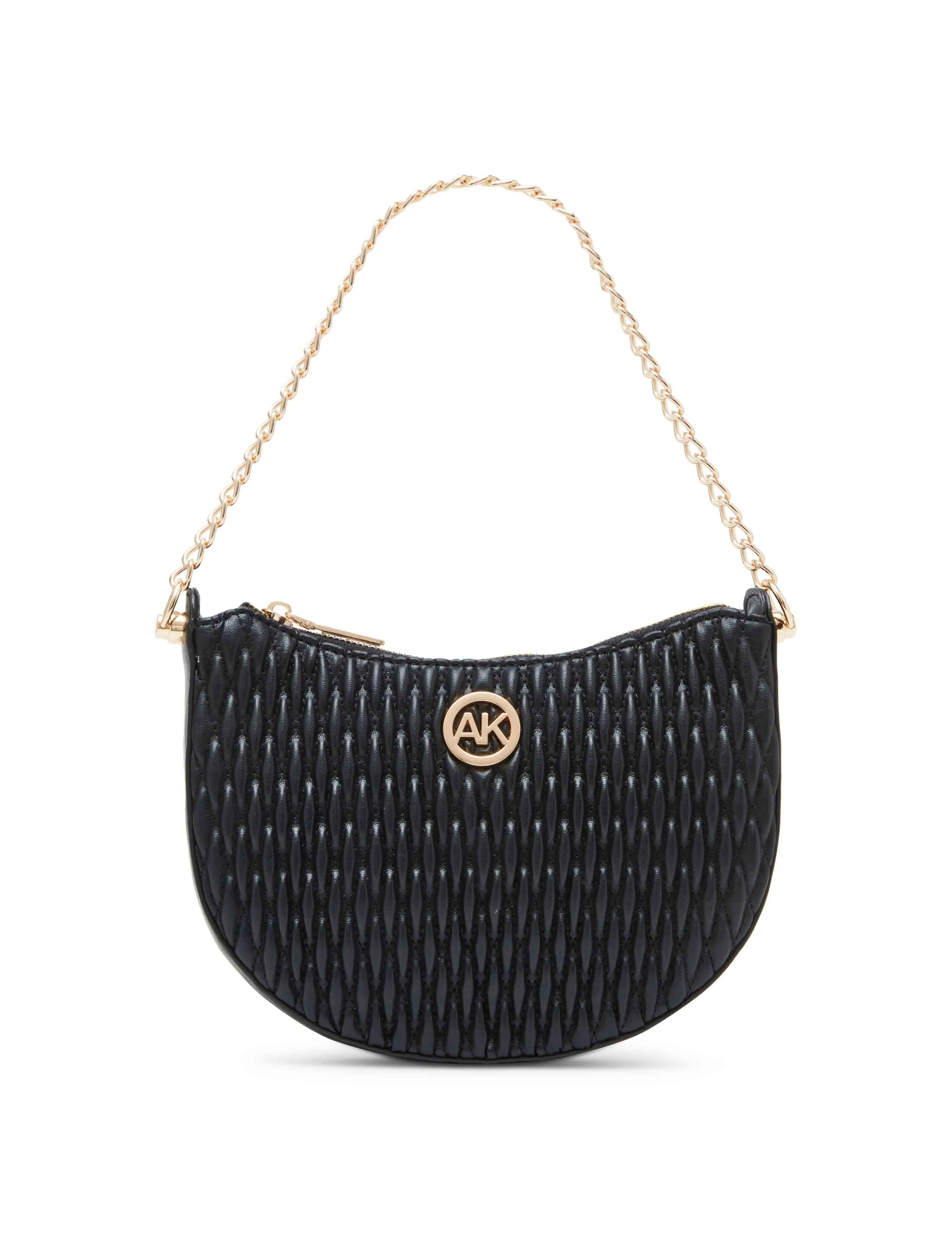 Ruched Crescent Crossbody With Chain Swag sold by Anne Klein